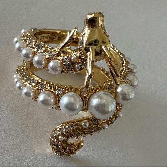 - Kate spade ♠️ Dragon Pearl  crystal statement Ring - Picture 6 of 7